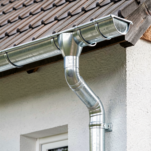 Dachrinne und Fallrohr