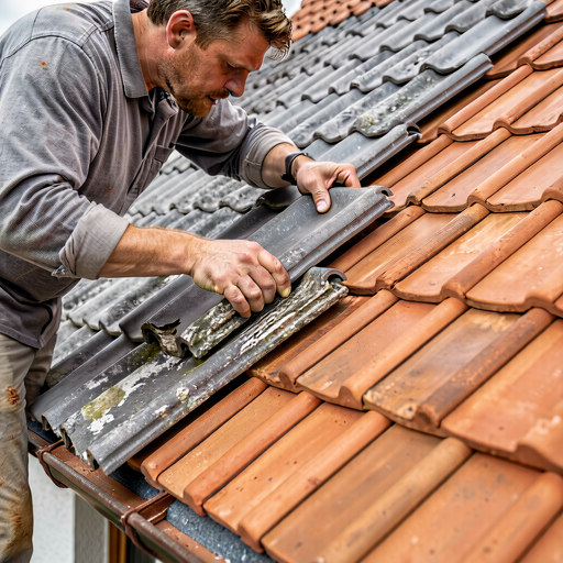 Dachdecker bei der Dachsanierung